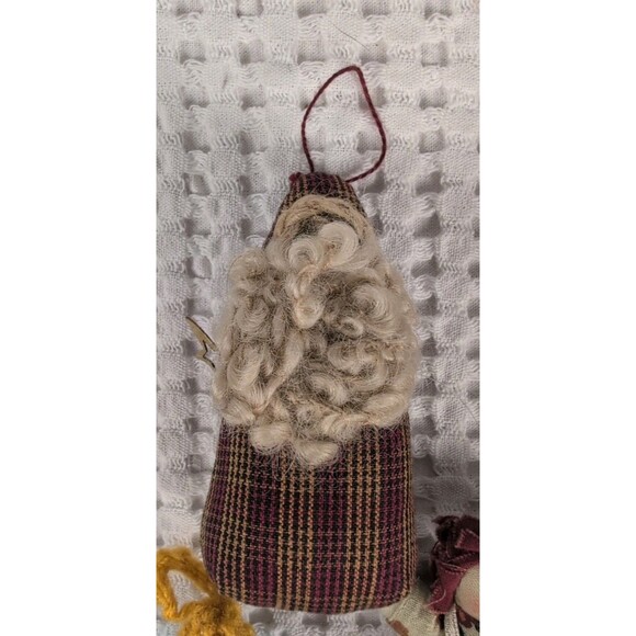 Lot of 6 Vintage Handmade Cloth, Crochet, & Primitive Christmas Ornaments - Picture 2 of 8